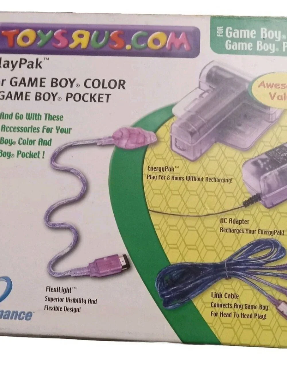 Game Boy PlayPak Toys R Us, For Game Boy-Color-Pocket, Purple Adapter & More Y2k